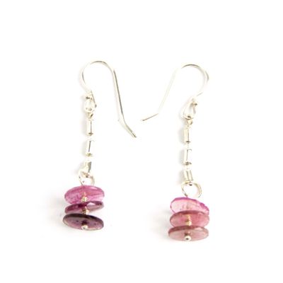 Tourmaline Pagoda (pink), earrings BRYH665