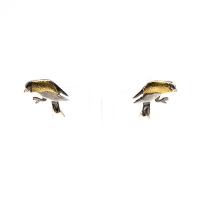 Brass Goldfinch, post earrings BRYH673