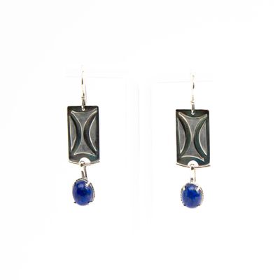 Pattern with Lapis, drop earrings BRYH663