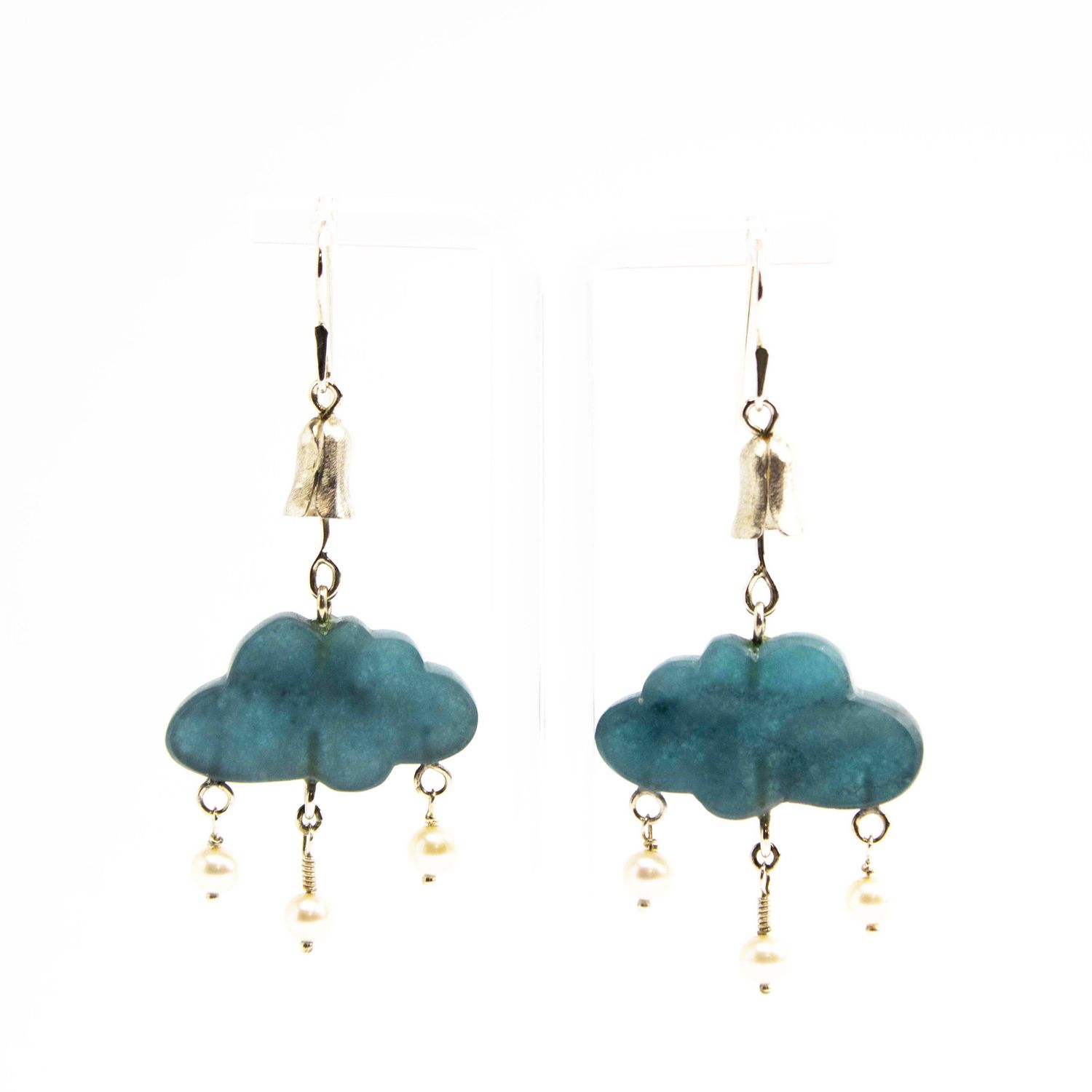 Cloud Corian with Pearls, drop earrings BRYH668