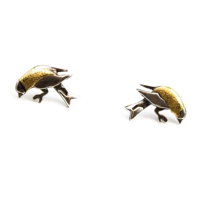 Brass Goldfinch, post earrings BRYH673