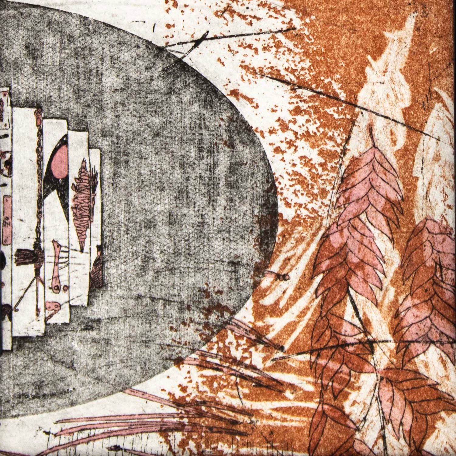 Objects in Negative Frame, etching &amp; monotype prints VANK576