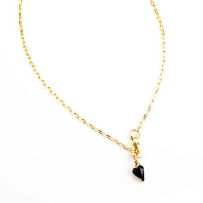 Heart in My Hand in Gold &amp; Black, necklace MORC018