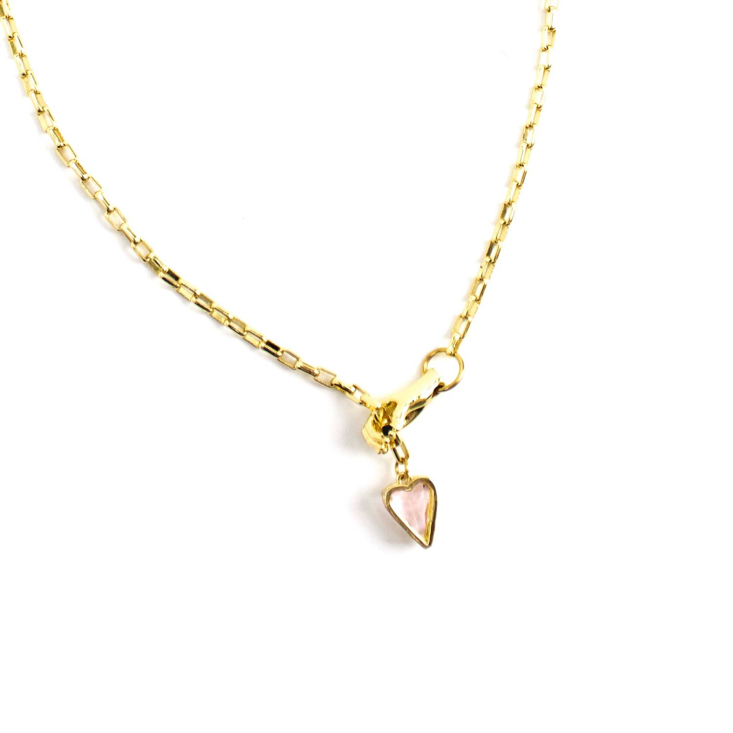 Heart in My Hand in Gold &amp; Pink, necklace MORC019