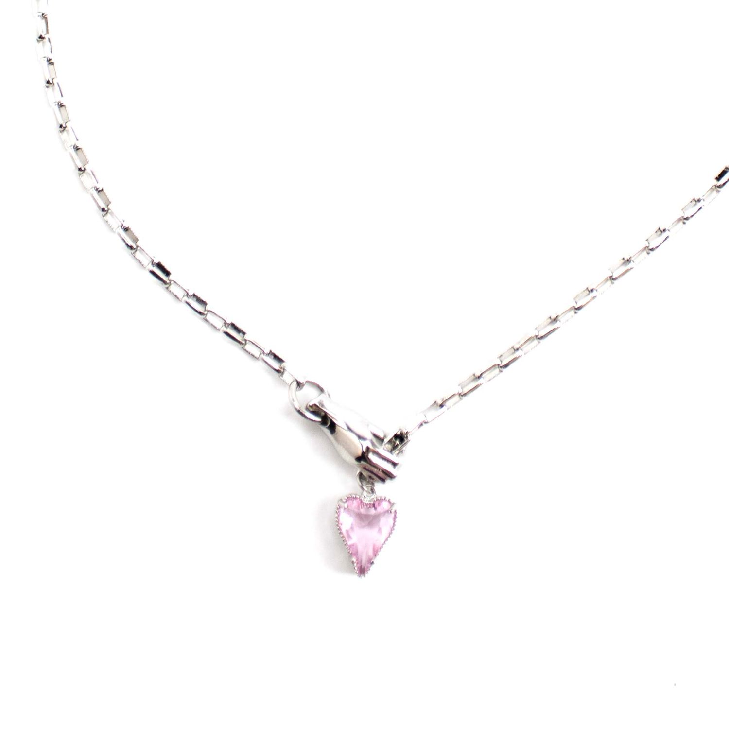 Heart in My Hand in Silver &amp; Black, necklace MORC021