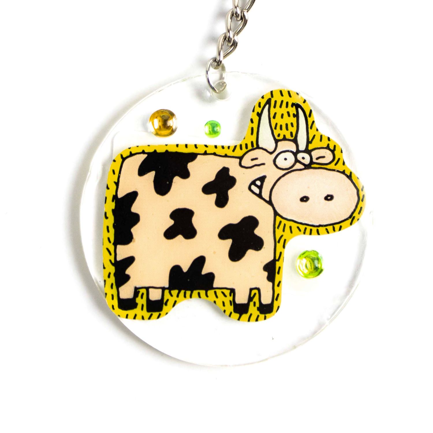Cow, round keychain LAPR636
