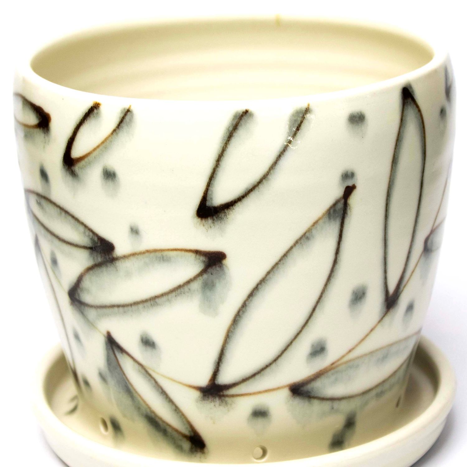 Ivory/Gray, large planter HECL404