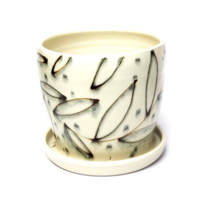 Ivory/Gray, large planter HECL404