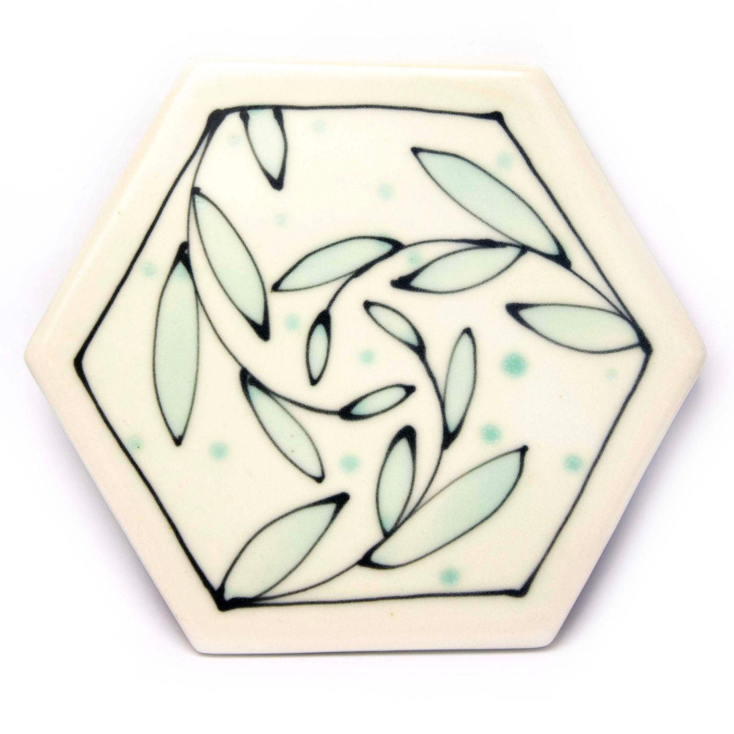 Blue Green Light, trivet with cork HECL409