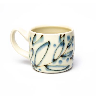 Ivory Blue, small cylinder mug HECL425