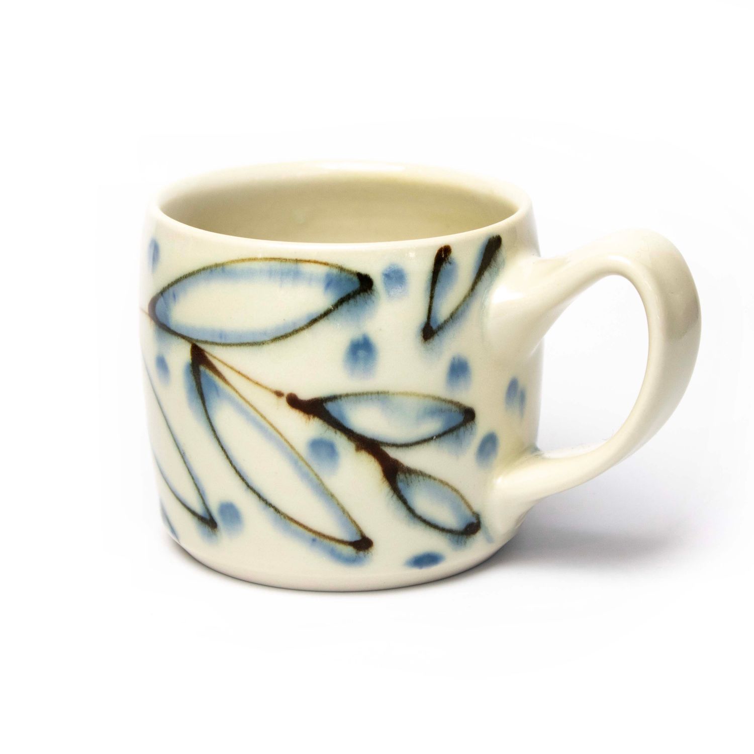Ivory Blue, small cylinder mug HECL426