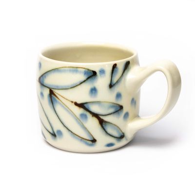 Ivory Blue, small cylinder mug HECL426