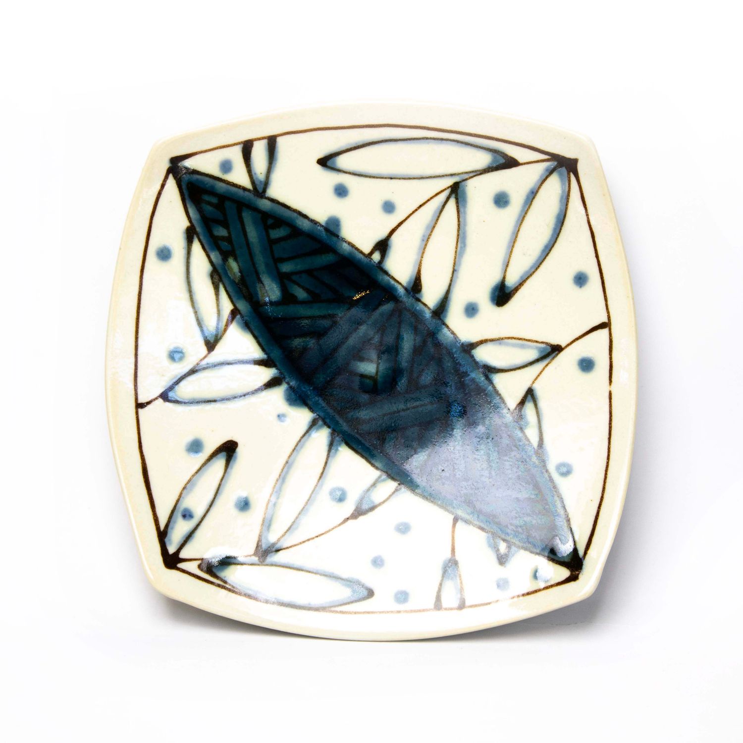 Blue, square plate HECL415