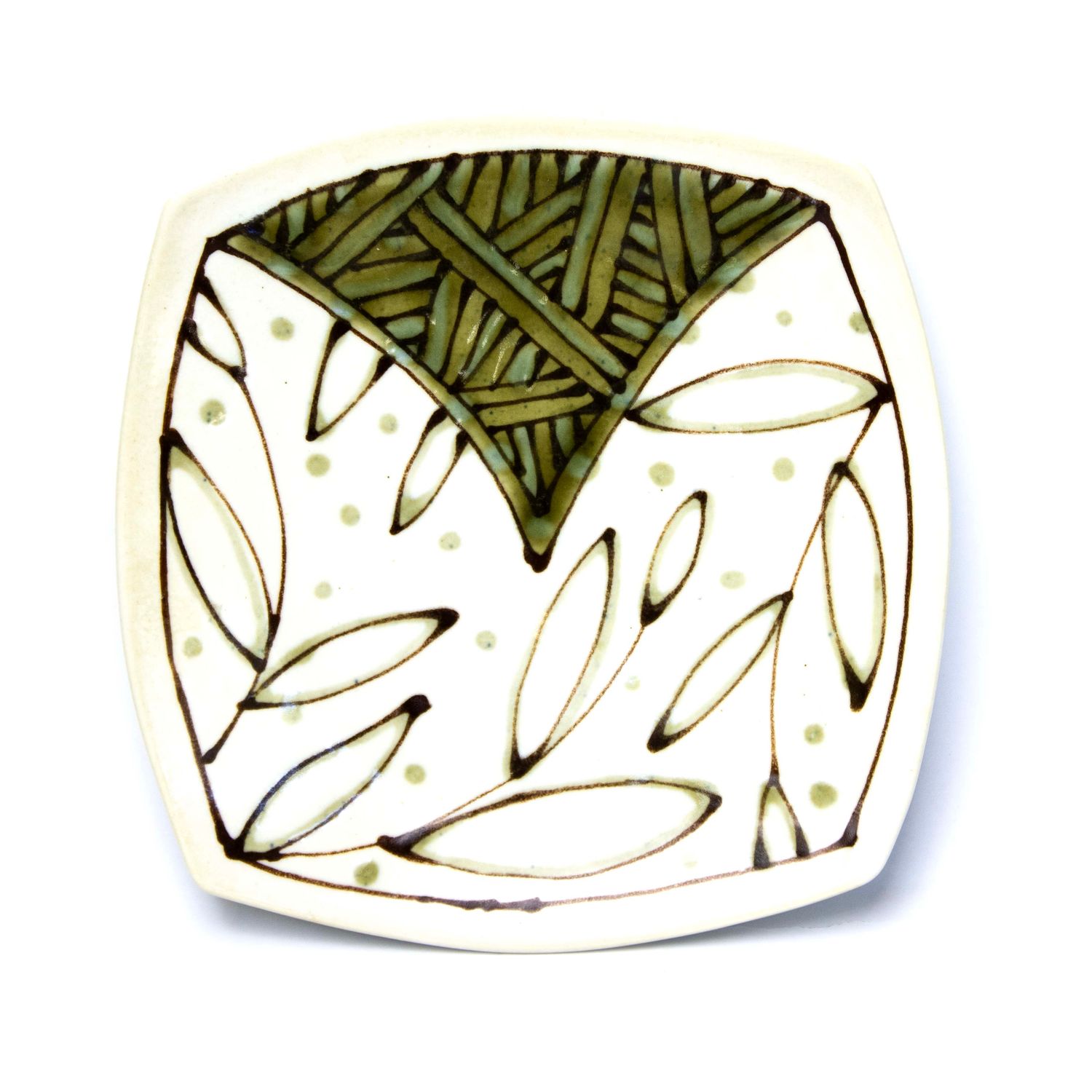 Avocado, square plate HECL417