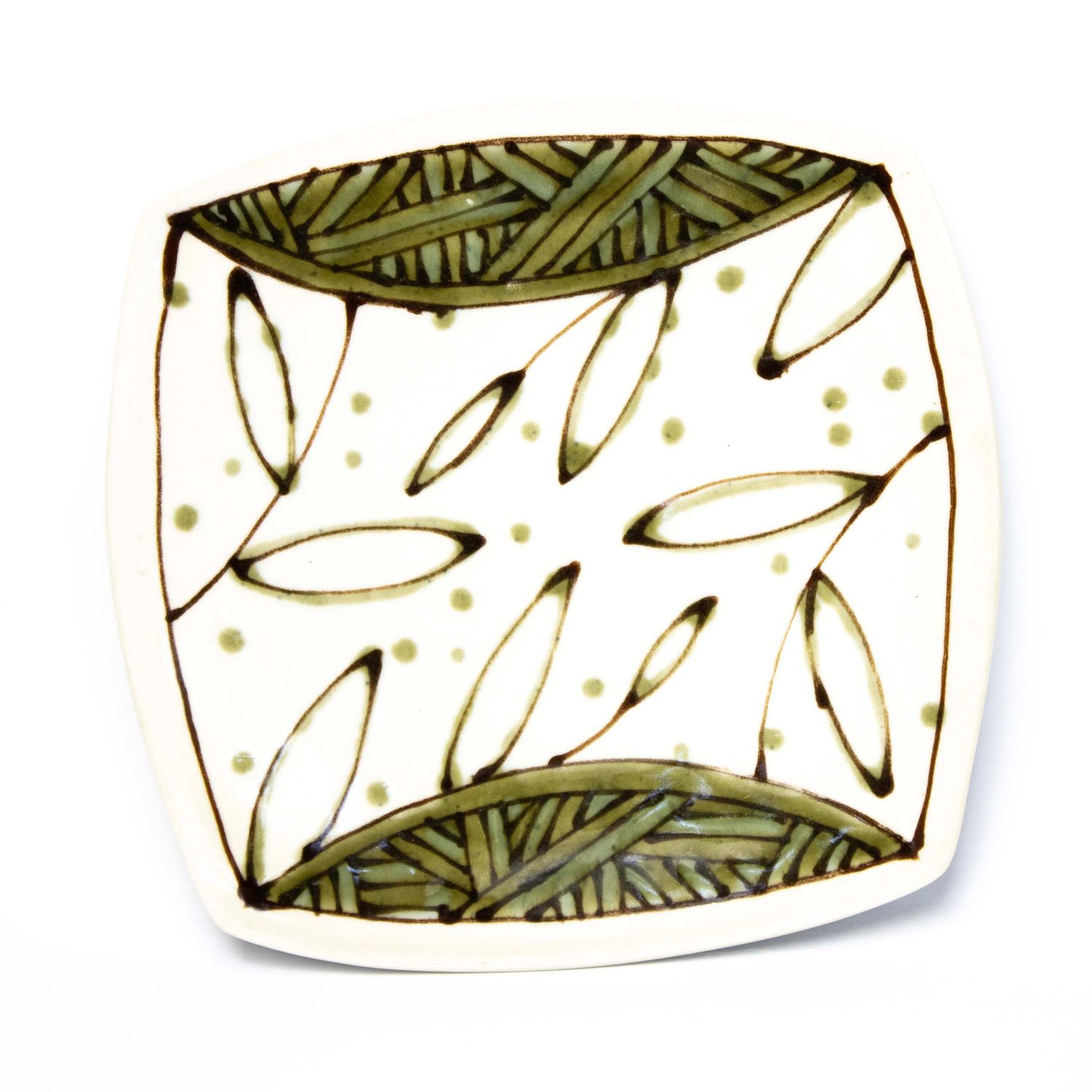 Avocado, square plate HECL418