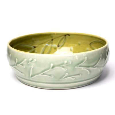 Avocado, medium flat bottom bowl HECL405