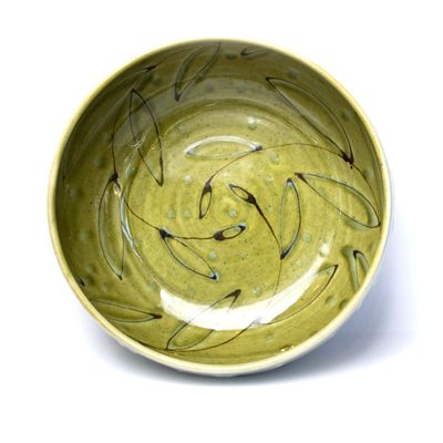 Avocado, medium flat bottom bowl HECL405