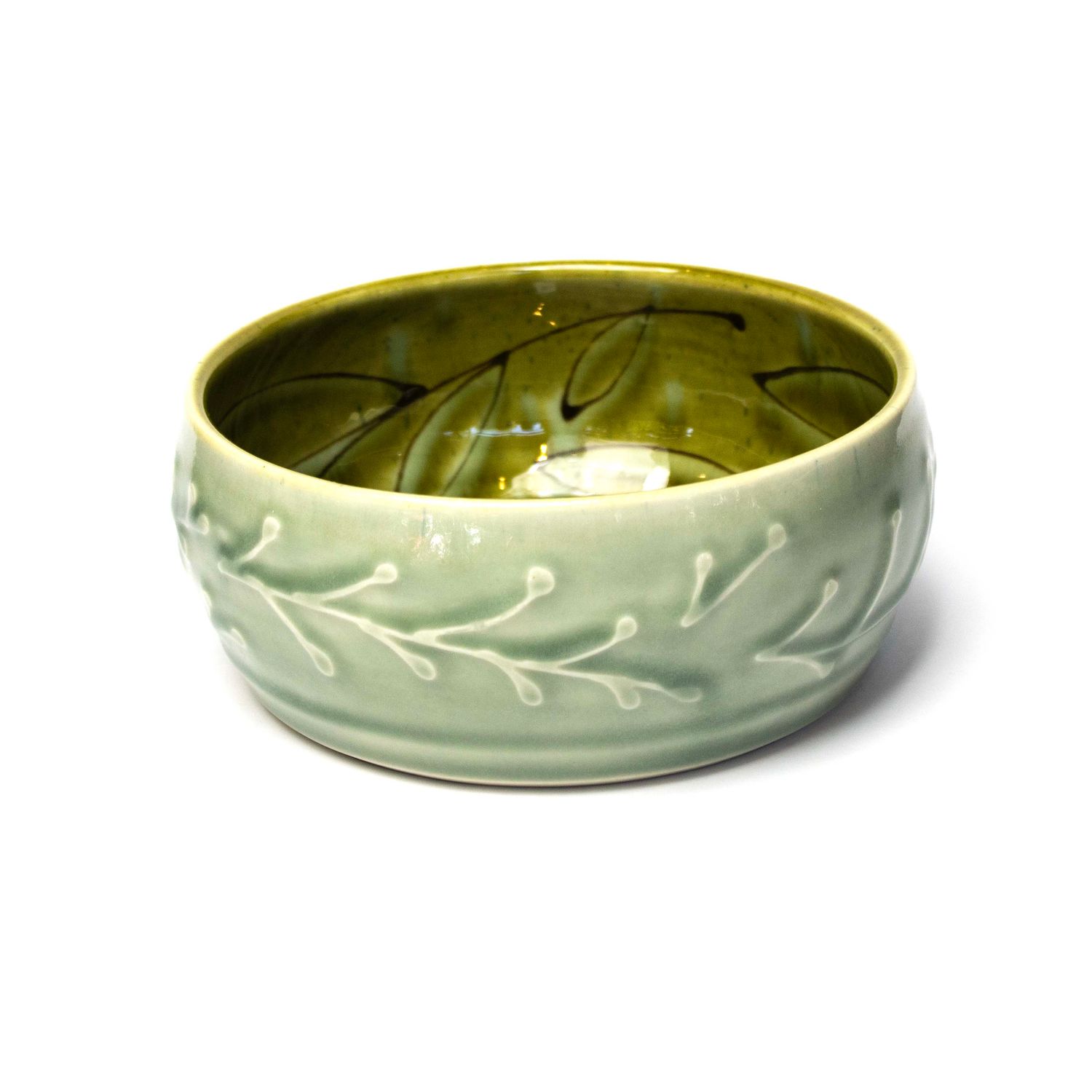Avocado, small flat bottom bowl HECL343