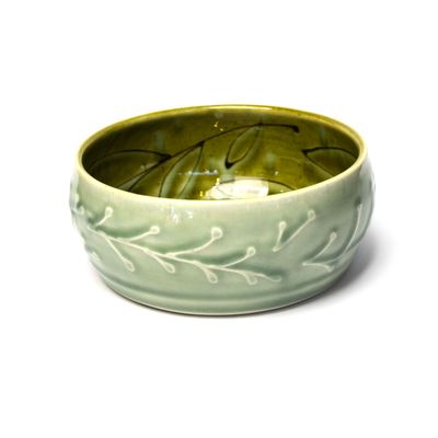 Avocado, small flat bottom bowl HECL343