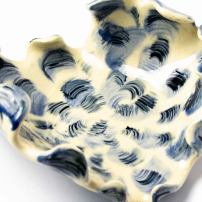 Navy and White Bowl, ceramic ROHG018