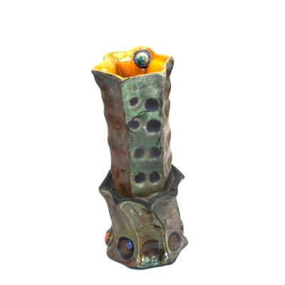 Castle Walls Vase, raku ceramic MAHP113