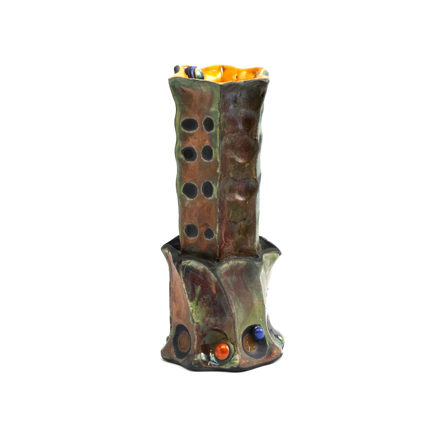 Castle Walls Vase, raku ceramic MAHP113