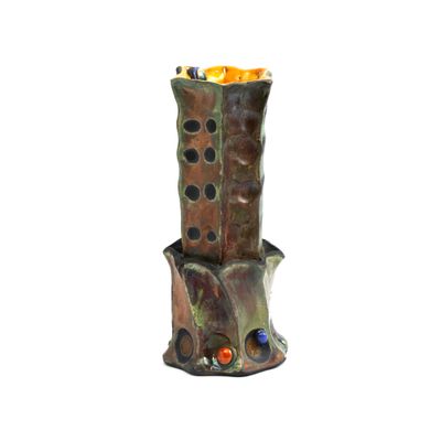 Castle Walls Vase, raku ceramic MAHP113