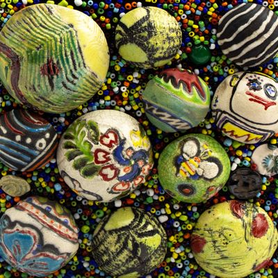 Universe Mosaic, raku and glass MAHP118