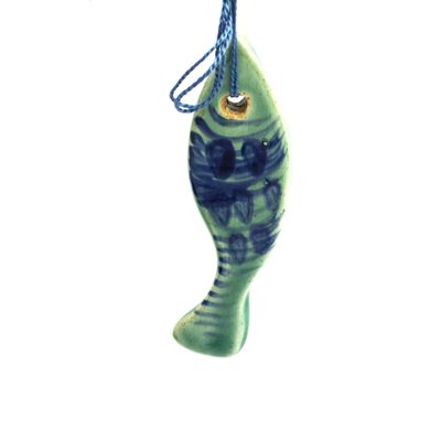 Ornament: Green Fish, ceramic ROHG033