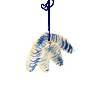 Ornament: Blue Shell, ceramic ROHG035