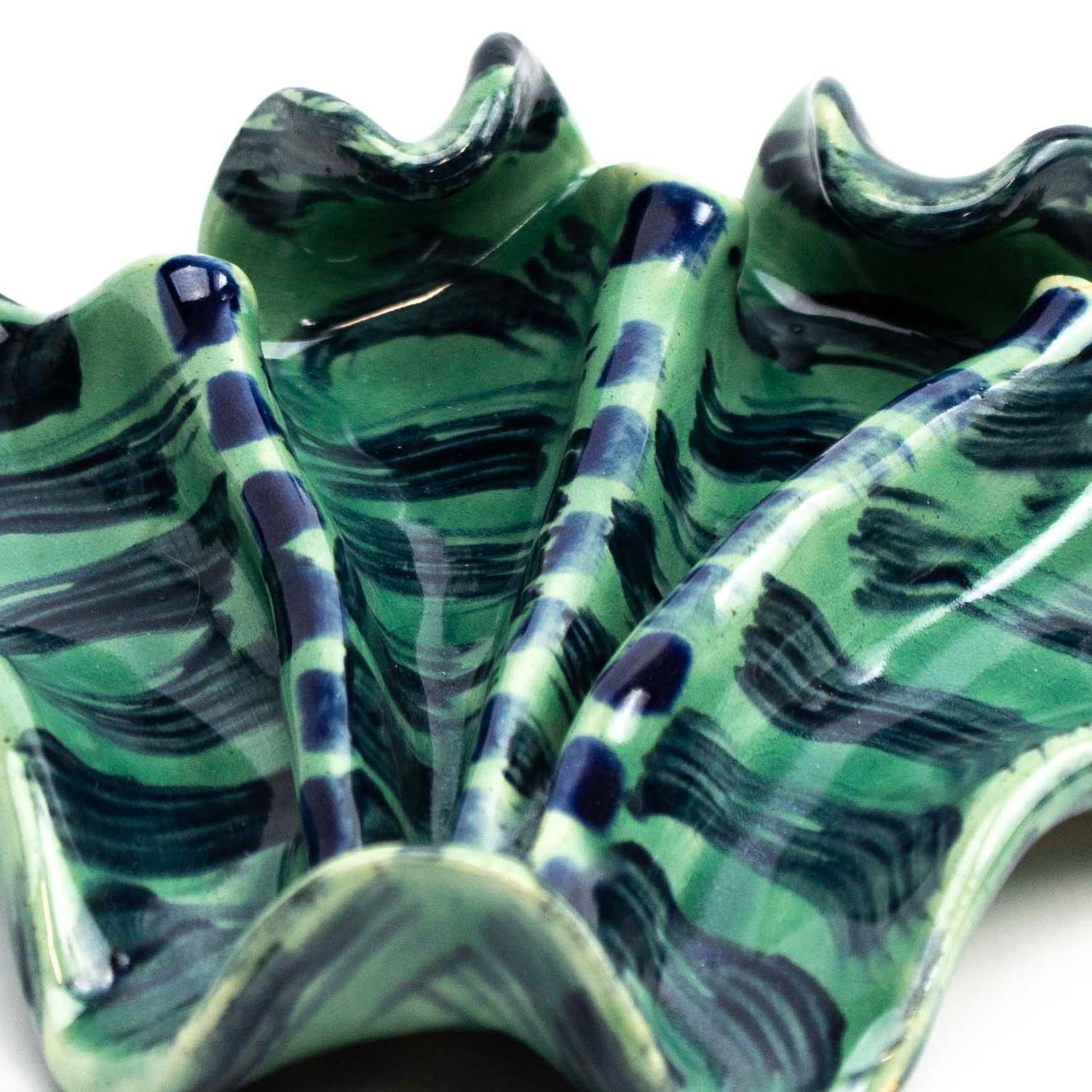 Green and Blue Wave Platter, ceramic ROHG036