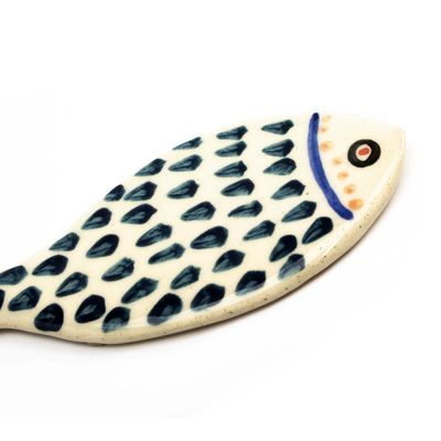 Fish Plate: Indigo 2, ceramic ROHG037