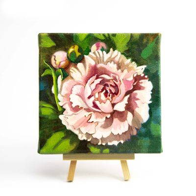 Pink Peony, oil on canvas MILE158