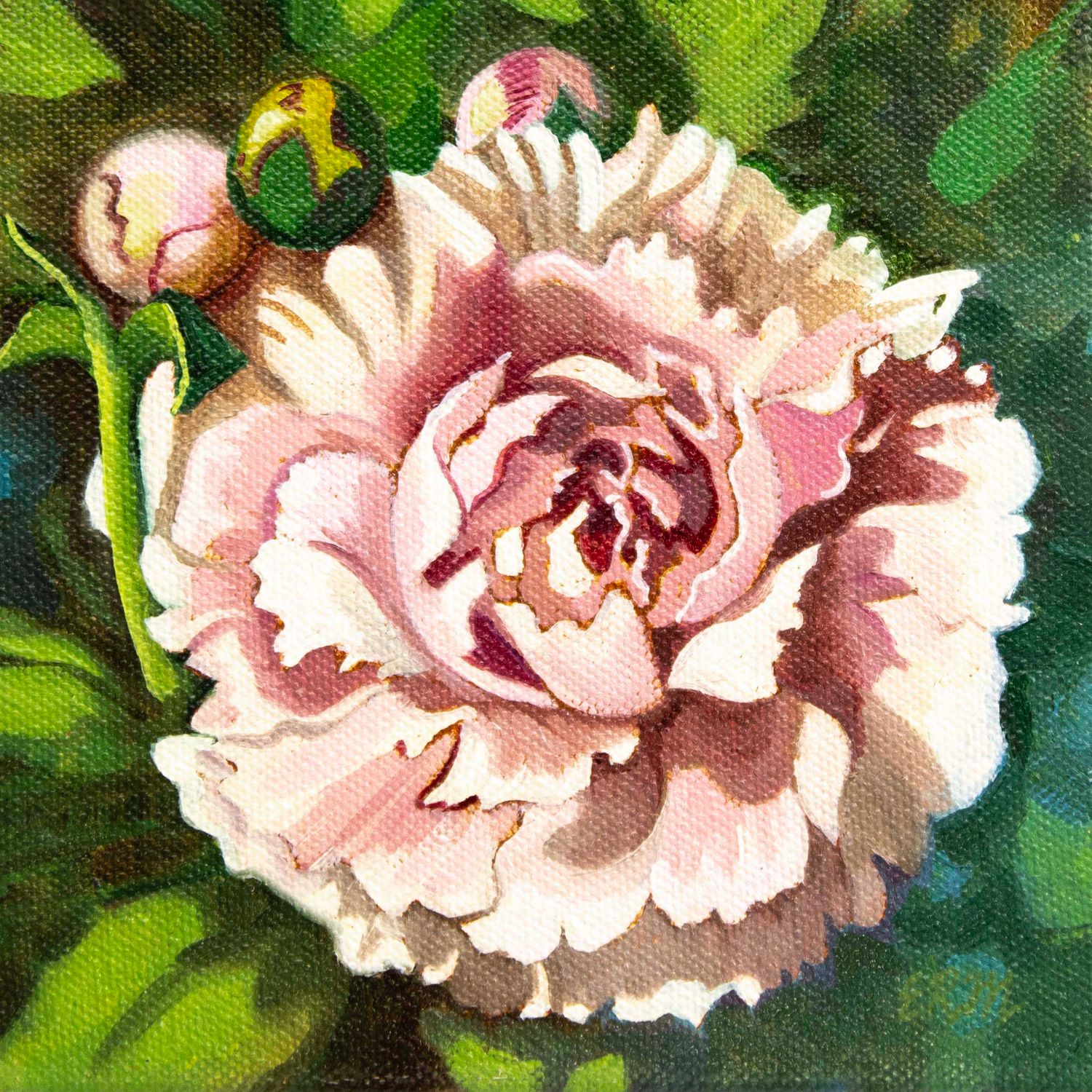 Pink Peony, oil on canvas MILE158
