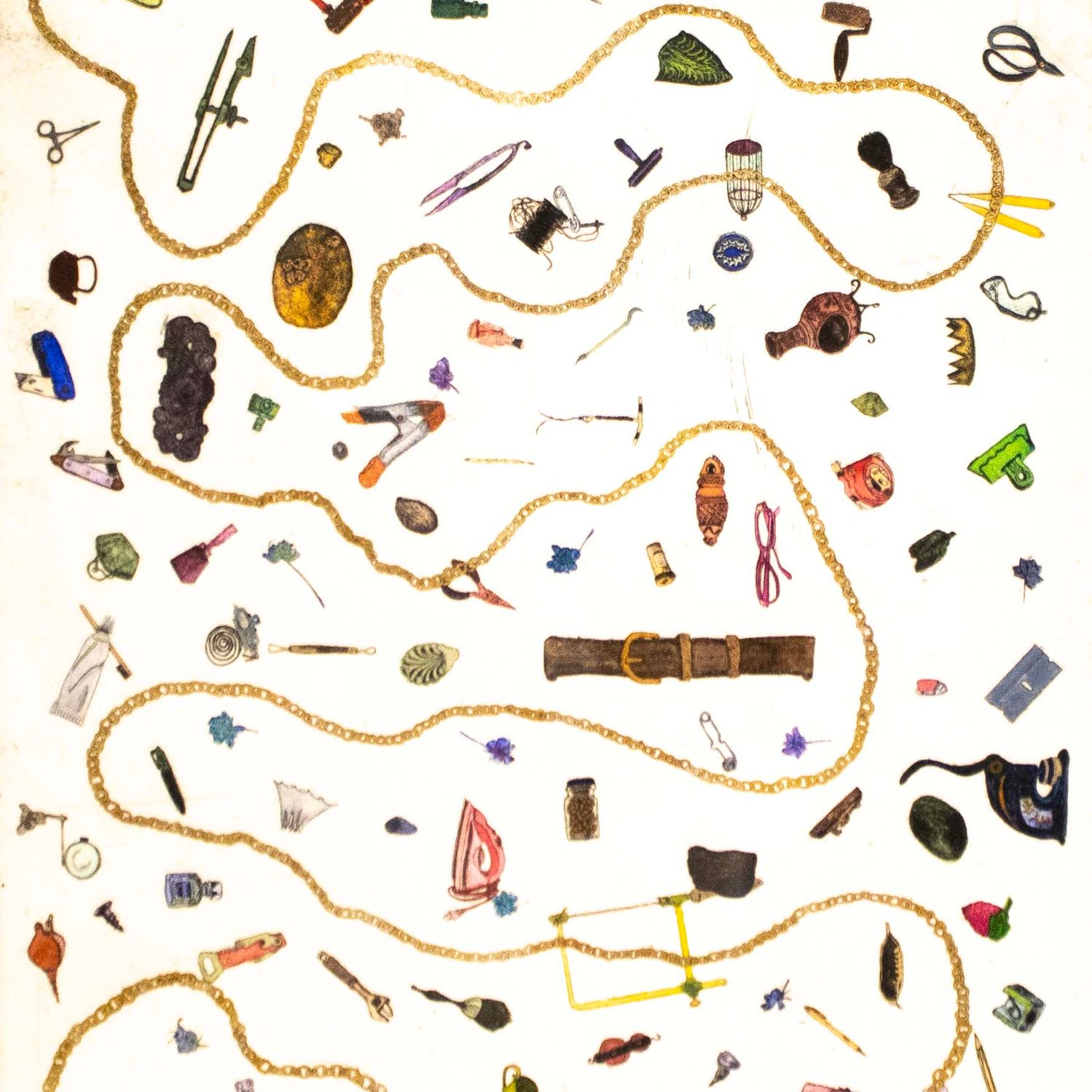 Objects Out of Scale, framed etching VANK572