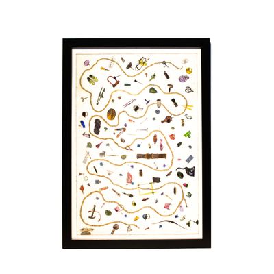 Objects Out of Scale, framed etching VANK572