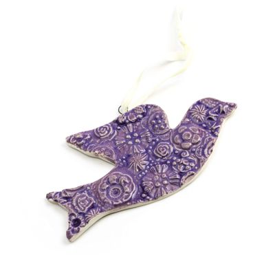 Dove Ornament: Dark Purple, ceramic BURR201