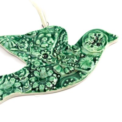 Dove Ornament: Turquoise, ceramic BURR205