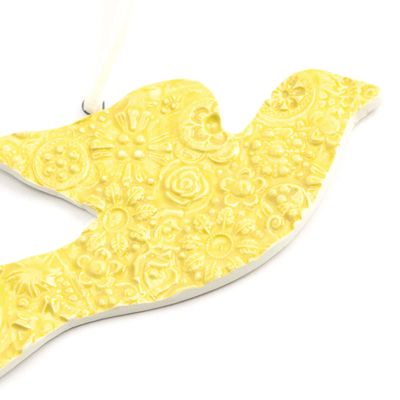 Dove Ornament: Yellow, ceramic BURR203