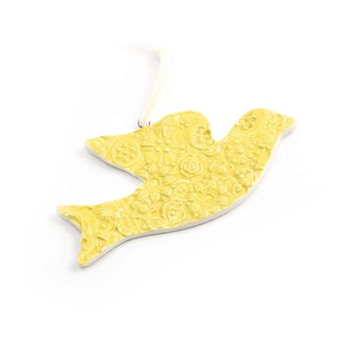 Dove Ornament: Yellow, ceramic BURR203