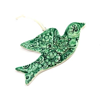 Dove Ornament: Turquoise, ceramic BURR205