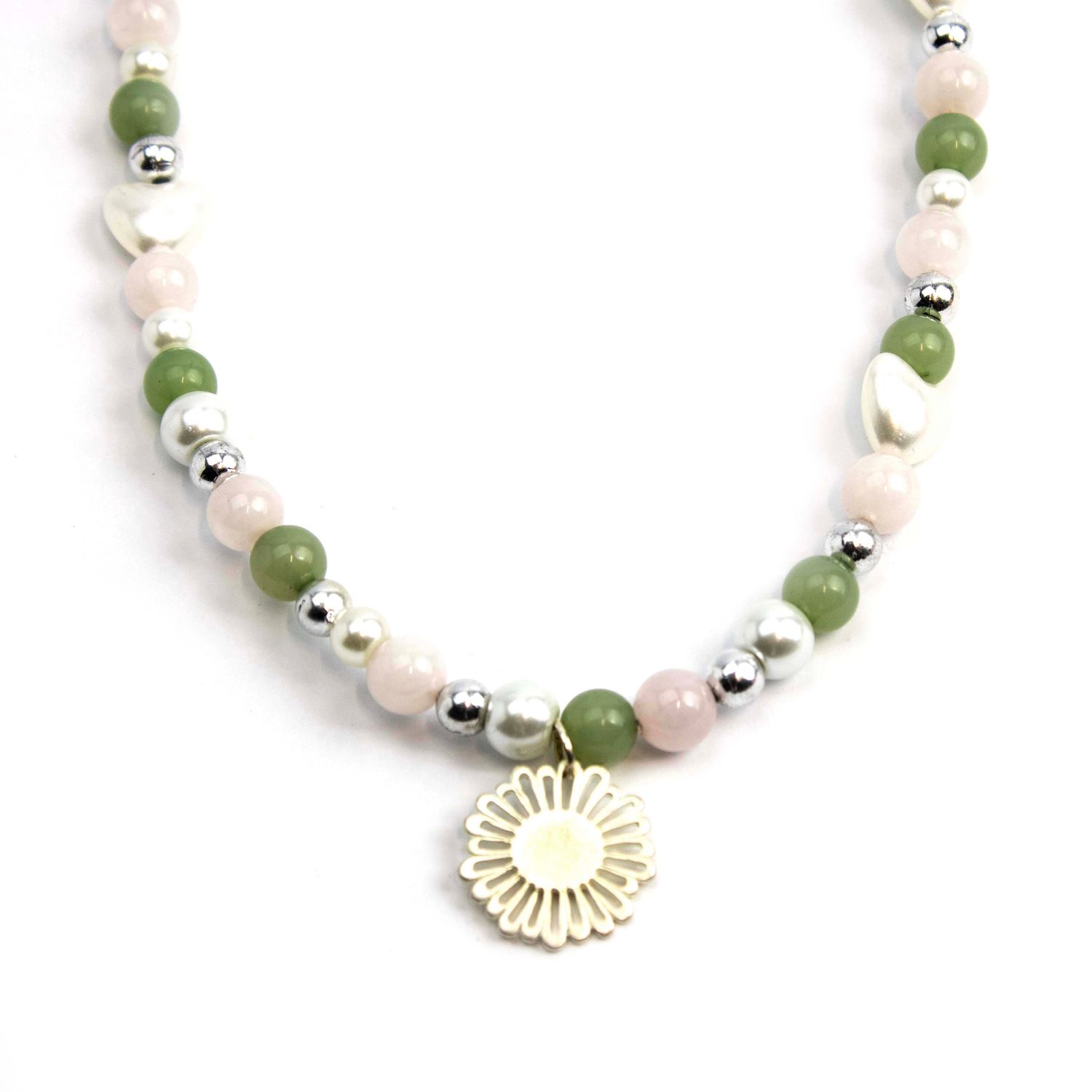 Jade with Pearl Hearts, necklace RILM110