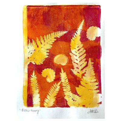 Solstice Memory, original gelli print SHAM013