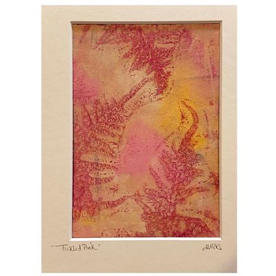 Tickled Pink, original gelli print SHAM016