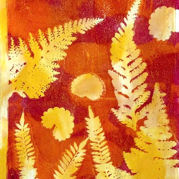Solstice Memory, original gelli print SHAM013