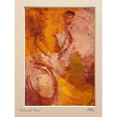 Autumnal Tones, original gelli print SHAM018