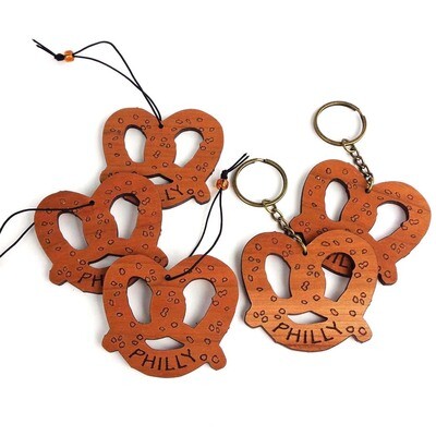Philly pretzel key chain
