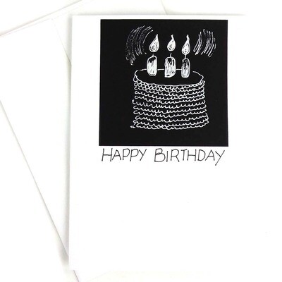 Birthday Cake hand inked card CONG1001