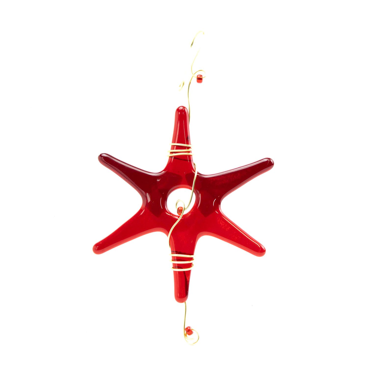 Red Glass Star, large HARC334