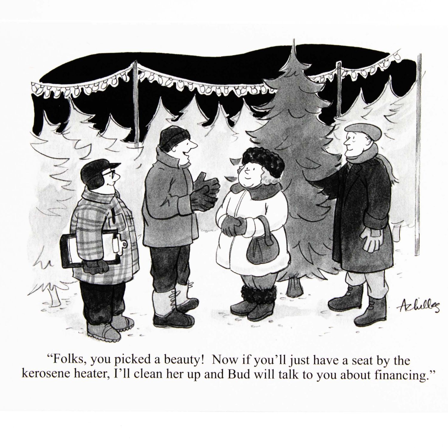 Tree Financing, holiday card ACHP133